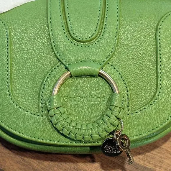 Authentic See by Chloé Mini Green Hana Leather Crossbody Handbag - NWT